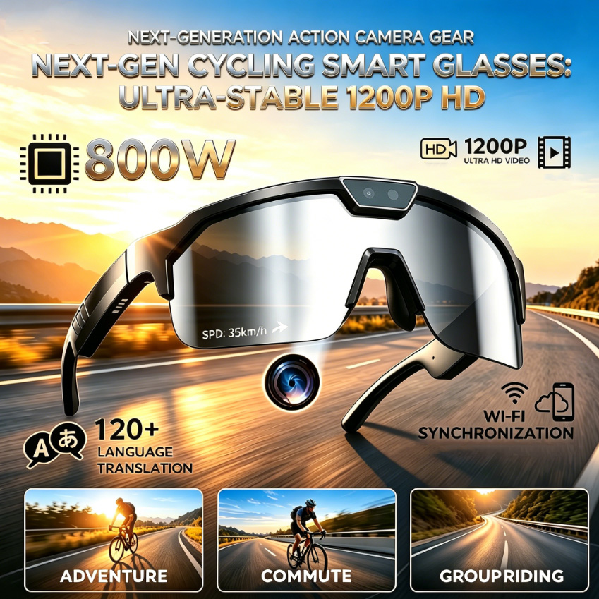 Photography Japanese - Okulary rowerowe 2026 z kamerą HD