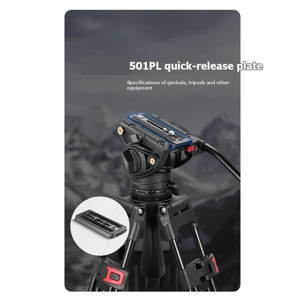 Fluid Head Tripod - ABGN 501PL Głowica Fluidowa Statywu z