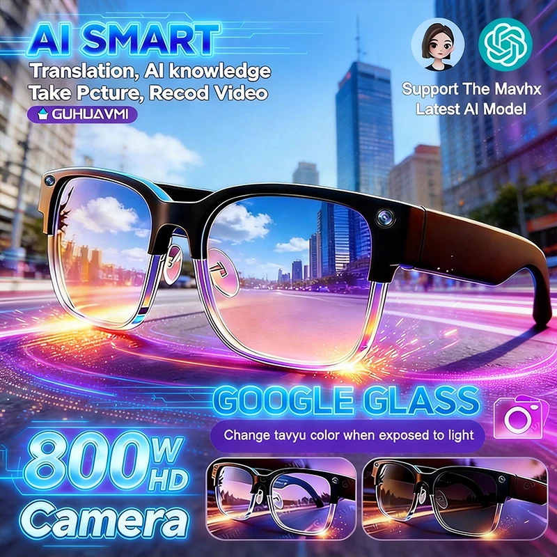 Photography With Ai - Okulary przeciwsłoneczne męskie z kamerą 800W