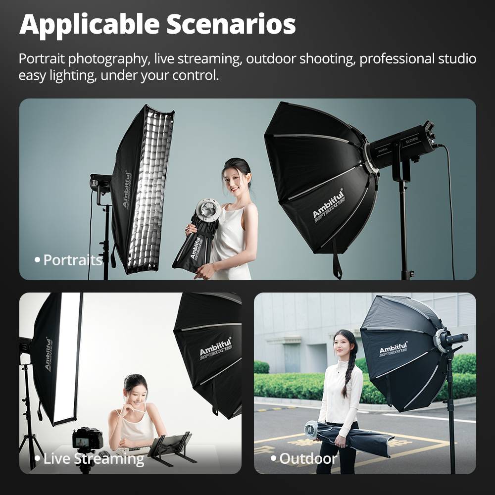 AMBITFUL Seria Q3/Q7/Q9 Szybko – Beauty Dish Softbox recenzja i cena