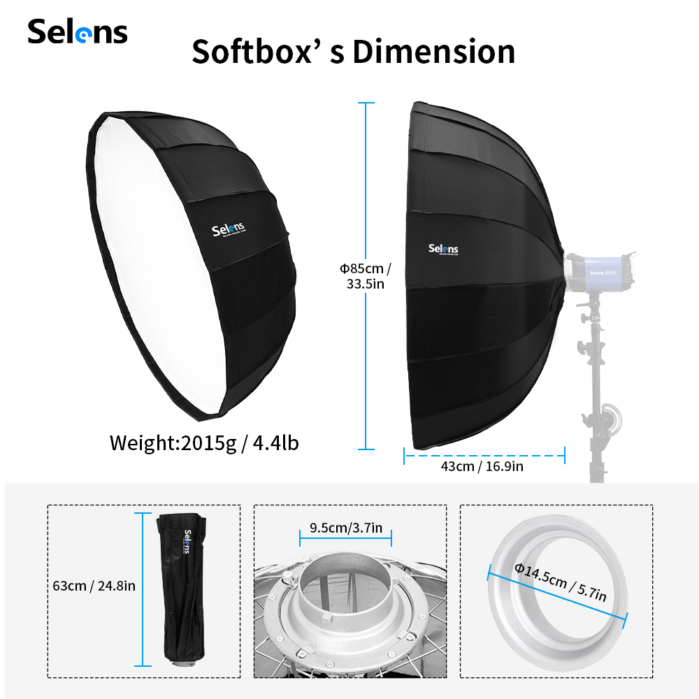 Selens 85cm parasol Radar Soft – Beauty Dish Softbox recenzja i cena